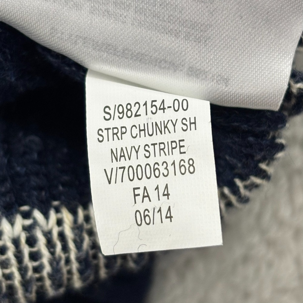 VTG Gap Shawl Cardigan Sweater Mens XL Navy Blue Stripe Preppy Chunky Schoolboy - Picture 9 of 16